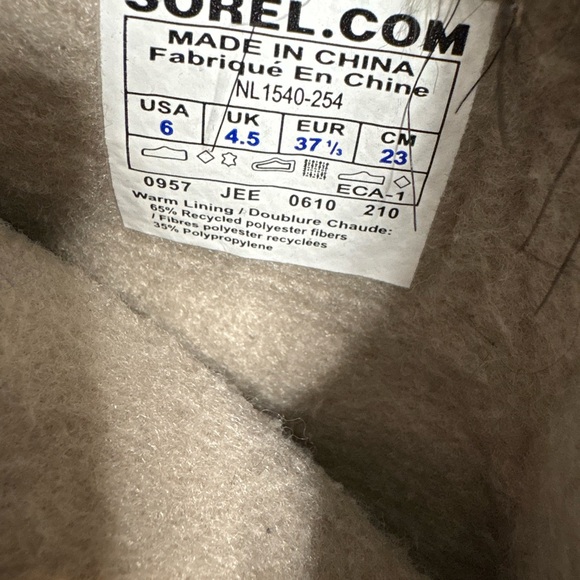 SOREL women high top lace up winter boot size 6 - Picture 8 of 8